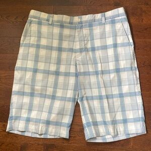 Nike Golf Dri-FIT Men’s Shorts Size 36 Blue Check Plaid